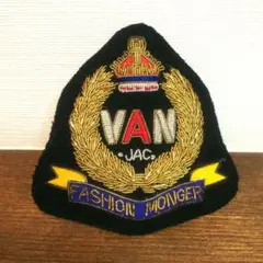VAN JAC.ストライプブレザー.サイズM.エンブレム.スクールジャケット 30's∼ Warings Ltd. マルチストライプスクールジャケット