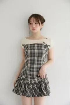 andmary Karen check mini dress アンドマリー