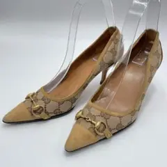 GUCCI グッチ パンプス ベージュ GG ミュール ホースビット