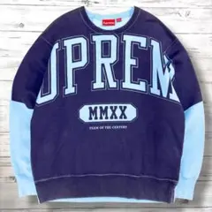 supreme シュプリーム スウェット デカロゴ ネイビー M 0850