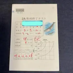 公文　算数　2A教材終了テスト　くもん　さんすう