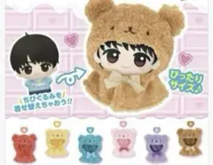 ちびぐるみ chibiぬい でこれーしょん うさぎポンチョ 赤 レッド
