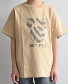 main story ストライププリント Tシャツ ベージュ 100cm~