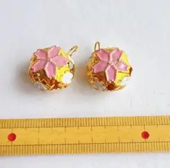 桜　ピンク　鈴　チャーム　2個