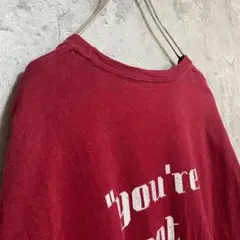 古着 GFC アメリカ輸入 両面プリント Tシャツ 半袖 赤色 英文字 Lサイズ