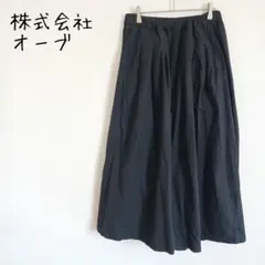 フレアパンツ スカーチョ ウエストゴム ドロスト ポケット 無地 黒 綿100%