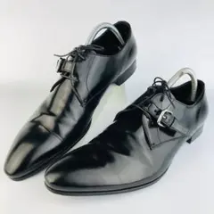 美品★PRADA・プラダ メンズ レザー モンクストラップローファー(71/2)