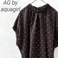 AG by aquagirl ブラウス モックネック ドット柄 ゆったり 薄手
