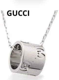 GUCCI ネックレス アクセサリー レディース GGアイコン ホワイトゴールド