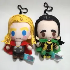 MARVEL　ぬいぐるみ　ミニマスコット　キーホルダー　ロキ　ソー