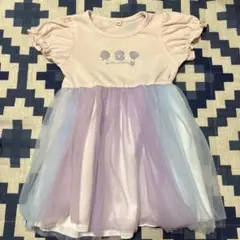 貝殻刺繍付きチュールワンピース 女の子　夏　100cm