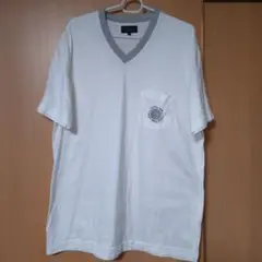 値下げ　adabat ホワイト Vネック Tシャツ L