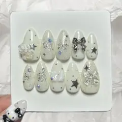 ネイルチップ 韓国 星 ドット リボン 羽 バラ ウィッシュコア ワンホン