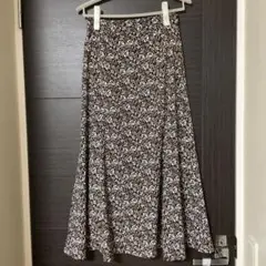 SLOBE IENA アンティークフラワーフレアスカート ブラウン38