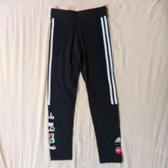 adidas ストライプ スパッツ 140サイズ 黒