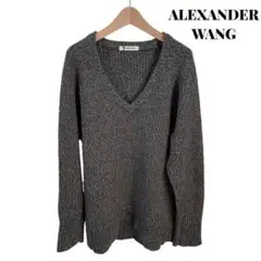 【美品】ALEXANDER WANG Vネック ニット セーター グレー S