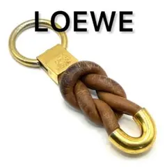 ち*ぴ様 LOEWE ロエベ キーリング　レザー　シルバー　ロゴ　箱付 箱付 良品 ロエベ キーリング ブラックレザー シルバー メンズ