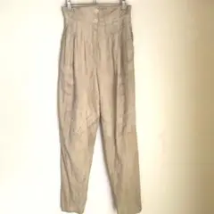 GIANFRANCO FERRE ベージュ ハイウエスト プリーツパンツ