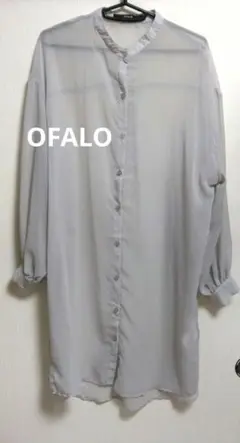 【OFALO】レディース　シアーシャツ　オーバーサイズ　丈長め　M