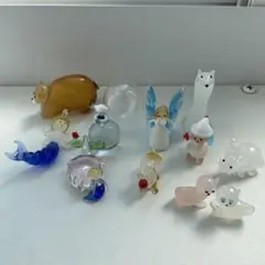 ガラス製動物フィギュアセット 11個