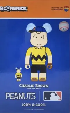 BE@RBRICK - F.C.R.B MLB Yankees BE@RBRICK100％ &amp; 400％ Bearbrick x Peanuts x MLB New York Yankees Snoopy 100% & 400