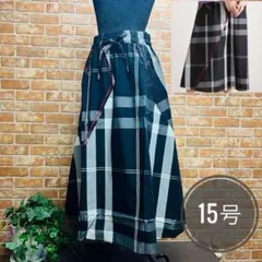 スタイル・ラヴィー チェック切替 フレアースカート 15号 3Lサイズ