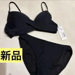 新品　ビキニ　黒　ブラック　クロスデザイン　L XL ワイヤー　パッド入り
