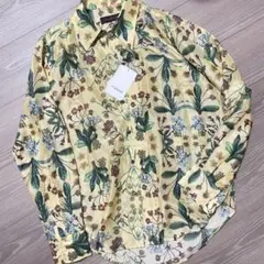 CABaN シルク パレルモフラワープリントレギュラーシャツイエロー新品未使用