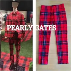 PEARLY GATES★秋冬♪赤チェックパンツパーリーゲイツ