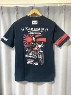 "KAMINARI カミナリモータース "ロックⅢ Tシャツ ネイビー中排気量