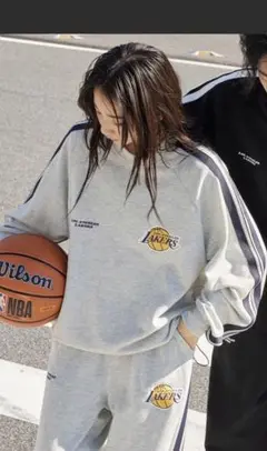 NBA/エヌビーエー 別注 セットアップ ワッペン刺繍 レイカーズ