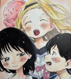 手描きイラスト　タコピーの原罪　色紙　コピック
