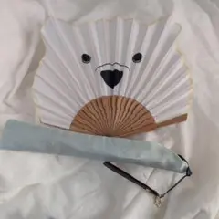 クマの 扇子 収納ケース付き