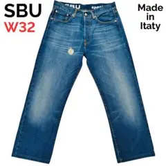 SBU イタリア製 デニムパンツ 加工 ヴィンテージ風 ダメージ W32