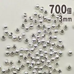 K758 3ｍｍ　白銀カラー 700個 スペーサービーズ　メタルスペーサー