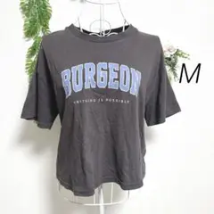 コルザ・半袖Tシャツ M ダークブラウン BURGEONロゴ入り 綿100%