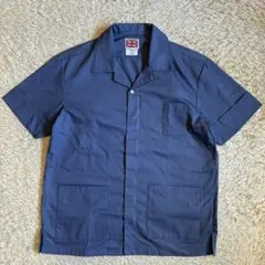 美品　UNIFORM WORLD ワークシャツ　半袖　イングランド製　開襟　L