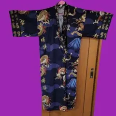 浴衣(龍と富士山)モチーフ帯無しコットン100%