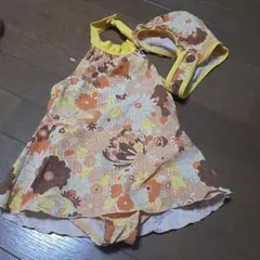 ブーフーウー花柄水着セット（オレンジ・イエロー）