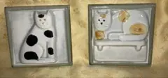 装飾タイル かわいい猫ちゃん２枚セット