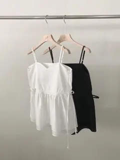 【新品】ウエストリボン付きキャミソール（ホワイト）