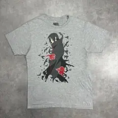 NARUTO ナルト うちわイタチ グレーTシャツ Mサイズ アニメT公式タグ