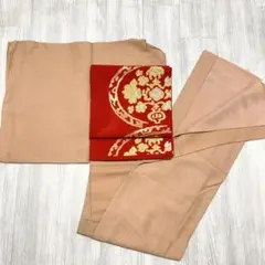 【B104】着物 小紋 袷 正絹 茶ピンク 単品 着付練習や初心者・アレンジに