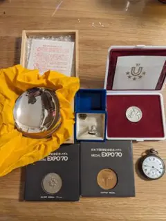 アンティーク純銀銀杯　まとめ 造幣局 SILVER EXPO70 記念メダル