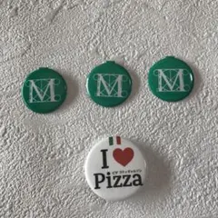 メトロポリタンミュージアム入館バッジ3個とI ❤️ Pizza バッチ1個