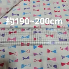 約190~200cm　Wガーゼ　生地　はぎれ　リボン　ホワイト