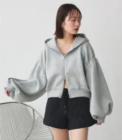 ◆新品、未使用◆　ad thie　バルーンスリーブ ポンチ ジップパーカー