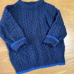 BEAMS mini ケーブルニットセーター 100cm ネイビー