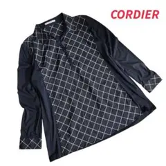 CORDIER レーヨン混・やや薄手・Aライン 長袖オープンカラートップス701
