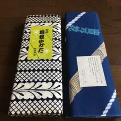 超美品　相撲　反物　素材　 着物　綿　浴衣　反物　千代の富士　青　白　桜 しつけ付き 相撲 反物 素材 着物 綿 浴衣 反物 千代の富士 青 白 桜